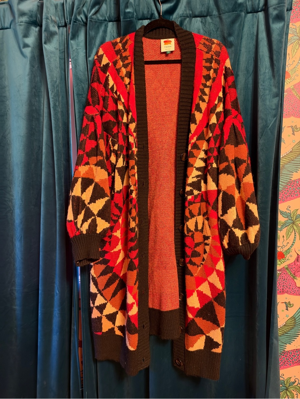 Farm Rio Heart Deco Maxi Cardigan - Picture 3 of 6
